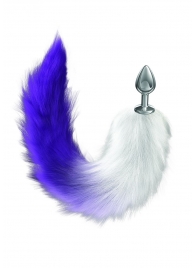 Серебристая анальная пробка с фиолетовым хвостом Galaxy - Lola Games - купить с доставкой в Домодедово