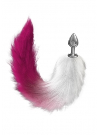Серебристая анальная пробка с розовым хвостом Starlit - Lola Games - купить с доставкой в Домодедово