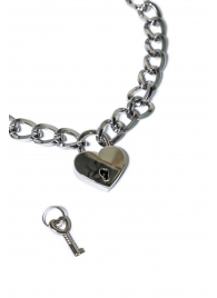 Серебристый ошейник Embrace с ключиком - Lola Games - купить с доставкой в Домодедово