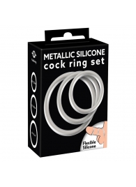 Набор из 3 эрекционных колец под металл Metallic Silicone Cock Ring Set - Orion - в Домодедово купить с доставкой