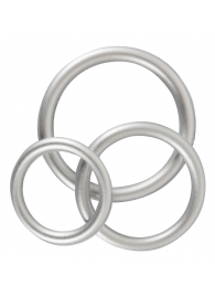 Набор из 3 эрекционных колец под металл Metallic Silicone Cock Ring Set - Orion - в Домодедово купить с доставкой