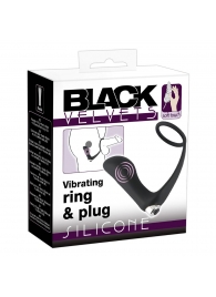 Черное эрекционное кольцо с анальной вибропробкой Vibrating Ring   Plug - Orion - в Домодедово купить с доставкой