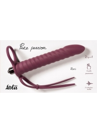 Бордовая вибронасадка для двойного проникновения Rori - 17 см. - Lola Games - купить с доставкой в Домодедово