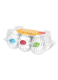 Набор из 6 мастурбаторов Tenga EGG Easy Beat с различным рельефом - Tenga - в Домодедово купить с доставкой