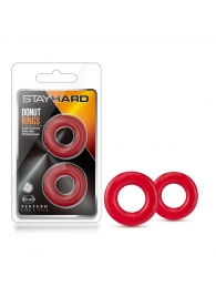 Набор из 2 красных эрекционных колец Stay Hard Donut Rings - Blush Novelties - в Домодедово купить с доставкой