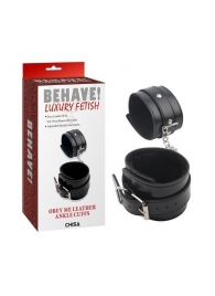 Черные оковы на ноги Obey Me Leather Ankle Cuffs - Chisa - купить с доставкой в Домодедово