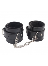 Черные оковы на ноги Obey Me Leather Ankle Cuffs - Chisa - купить с доставкой в Домодедово