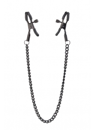 Черные зажимы на соски на цепочке BLAZE DELUXE NIPPLE CLAMPS - Dream Toys - купить с доставкой в Домодедово