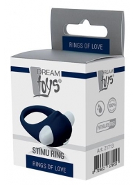 Гладкое синее эрекционное виброкольцо STIMU RING - Dream Toys - в Домодедово купить с доставкой