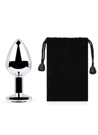 Серебристая анальная пробка с прозрачным стразом - 7,2 см. - Anal Jewelry Plug - купить с доставкой в Домодедово