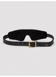 Черная плотная маска на глаза Bound to You Faux Leather Blindfold - Fifty Shades of Grey - купить с доставкой в Домодедово