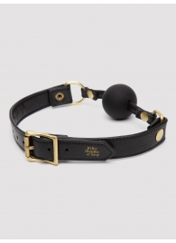 Черный кляп-шар Bound to You Faux Leather Ball Gag - Fifty Shades of Grey - купить с доставкой в Домодедово