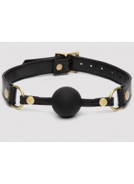 Черный кляп-шар Bound to You Faux Leather Ball Gag - Fifty Shades of Grey - купить с доставкой в Домодедово