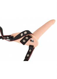 Телесный поясной страпон с вибрацией Vibrating Strap-On - 15,7 см. - Orion - купить с доставкой в Домодедово