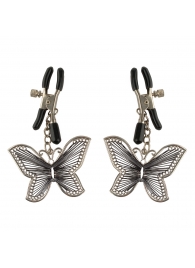 Зажимы на соски с бабочками Butterfly Nipple Clamps - Pipedream - купить с доставкой в Домодедово