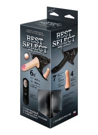 Черный женский пояс BEST SELECT с 3 насадками и вибрацией - LOVETOY (А-Полимер) - купить с доставкой в Домодедово