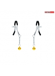 Оригинальные зажимы на соски с желтыми шариками - Notabu - купить с доставкой в Домодедово