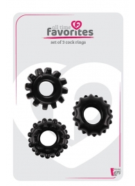 Набор из 3 черных эрекционных колец SET OF 3 COCKRINGS - Dream Toys - в Домодедово купить с доставкой