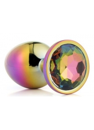 Голографическая анальная втулка с радужным кристаллом - 7,1 см. - Dream Toys - купить с доставкой в Домодедово