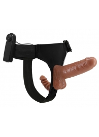 Страпон с вагинальной пробкой и вибрацией Ultra Passionate Harness - 16 см. - Baile - купить с доставкой в Домодедово