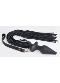 Черная анальная пробка с плетью - Sitabella - купить с доставкой в Домодедово