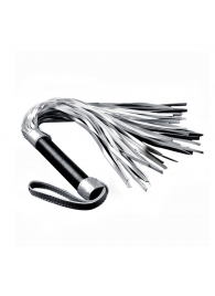 Серебристая плетка Struggle My Flogger с черной ручкой - 45 см. - Lovetoy - купить с доставкой в Домодедово