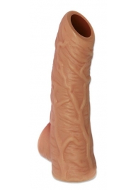 Телесная открытая насадка-реалистик с подхватом мошонки Nude Sleeve L - 14 см. - KOKOS - в Домодедово купить с доставкой