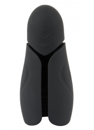 Черный силиконовый вибромастурбатор с нагревом Masturbator with 2 Functions - Orion - в Домодедово купить с доставкой