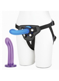 Страпон унисекс Beginners Strap-On с 2 насадками - 15 и 13 см. - Lux Fetish - купить с доставкой в Домодедово