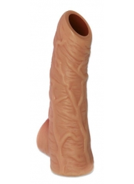 Телесная открытая насадка-реалистик с подхватом мошонки Nude Sleeve S - 10 см. - KOKOS - в Домодедово купить с доставкой