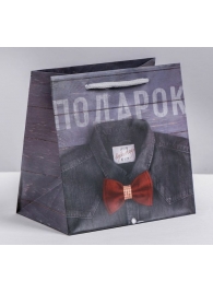 Ламинированный квадратный пакет «Мужской стиль» - 14 х 14 х 9 см. - Сима-Ленд - купить с доставкой в Домодедово