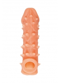 Телесная закрытая насадка с пупырышками Cock Sleeve Size L - 17,6 см. - KOKOS - в Домодедово купить с доставкой