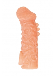 Телесная закрытая насадка с шершавой головкой Cock Sleeve Size M - 15,6 см. - KOKOS - в Домодедово купить с доставкой