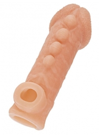Телесная закрытая насадка с шишечками Cock Sleeve Size L - 17,6 см. - KOKOS - в Домодедово купить с доставкой