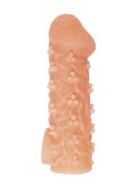 Телесная закрытая насадка с пучками шишечек Cock Sleeve Size S - 13,8 см. - KOKOS - в Домодедово купить с доставкой