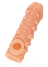 Телесная закрытая насадка с пучками шишечек Cock Sleeve Size M - 15,6 см. - KOKOS - в Домодедово купить с доставкой