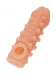Телесная закрытая насадка с шариками Cock Sleeve Size M - 15,6 см. - KOKOS - в Домодедово купить с доставкой