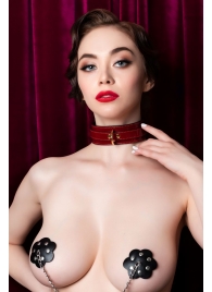 Красный ошейник из лакированного материала - ToyFa - купить с доставкой в Домодедово