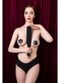 Черная силиконовая шлепалка  - 37,5 см. - ToyFa - купить с доставкой в Домодедово