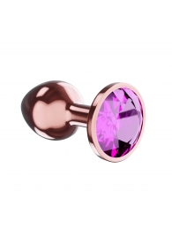 Пробка цвета розового золота с лиловым кристаллом Diamond Quartz Shine L - 8,3 см. - Lola Games - купить с доставкой в Домодедово