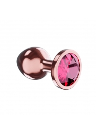Пробка цвета розового золота с малиновым кристаллом Diamond Ruby Shine S - 7,2 см. - Lola Games - купить с доставкой в Домодедово