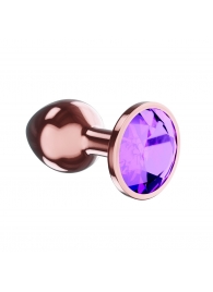 Пробка цвета розового золота с фиолетовым кристаллом Diamond Amethyst Shine L - 8,3 см. - Lola Games - купить с доставкой в Домодедово