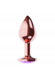 Пробка цвета розового золота с фиолетовым кристаллом Diamond Amethyst Shine L - 8,3 см. - Lola Games - купить с доставкой в Домодедово