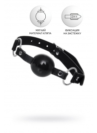 Черный кляп-шар на кожаных ремешках Anonymo - ToyFa - купить с доставкой в Домодедово