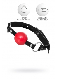 Красный кляп-шар на черных ремешках Anonymo - ToyFa - купить с доставкой в Домодедово