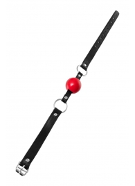 Красный кляп-шар на черных ремешках Anonymo - ToyFa - купить с доставкой в Домодедово