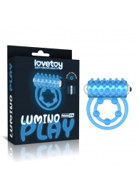 Голубое, светящееся в темноте виброкольцо Lumino Play Vibrating Penis Ring - Lovetoy - в Домодедово купить с доставкой