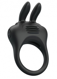 Черное эрекционное кольцо с вибрацией Davion - Baile - в Домодедово купить с доставкой