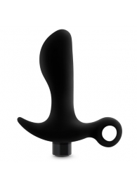 Черный анальный вибратор Silicone Vibrating Prostate Massager 01 - 10,8 см. - Blush Novelties - в Домодедово купить с доставкой
