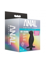 Черный анальный вибромассажёр Silicone Vibrating Prostate Massager 02 - 10,8 см. - Blush Novelties - в Домодедово купить с доставкой